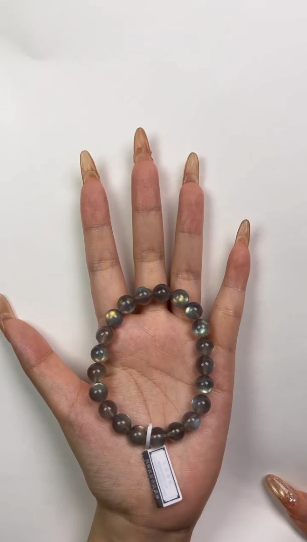 【闪购商品】长石手串未镶嵌灰月光9mm