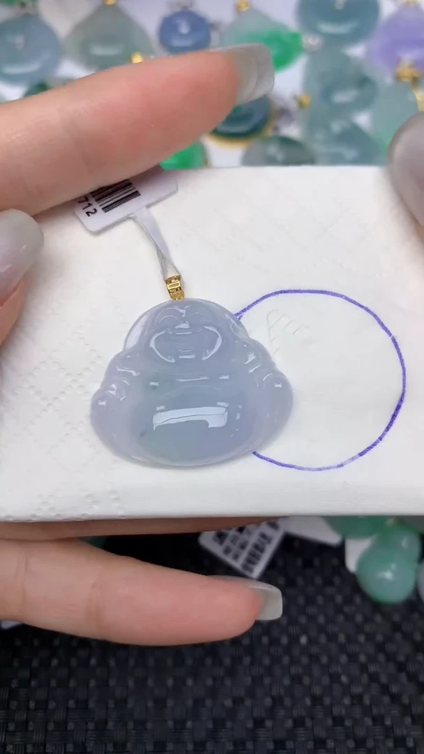 颈饰18K金镶嵌翡翠天然缅甸翡翠a货百元以上9元证书费自理