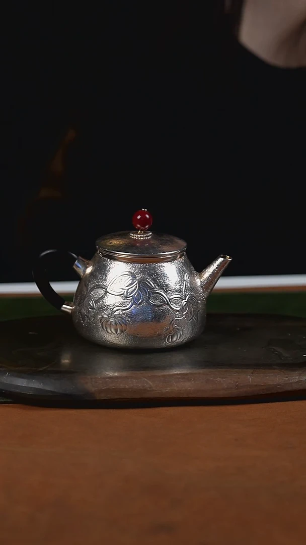手工锤纹南瓜泡茶壶