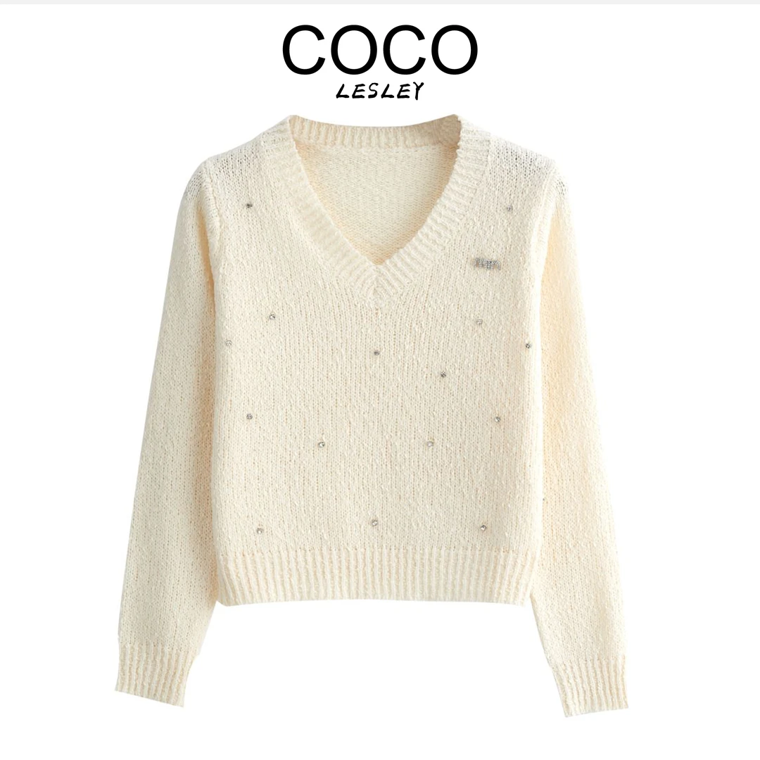 COCO LESLEY 法式V领高级感mm胸针时尚针织衫msl001