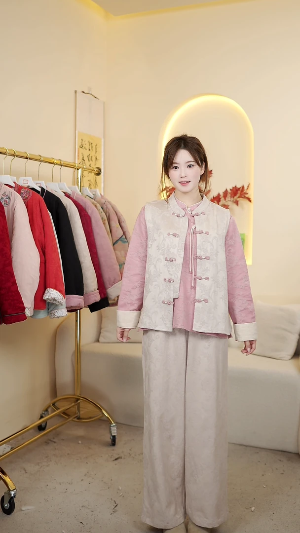 沫沫家【E2】新中式国风马夹女新款春秋装复古盘扣叠穿马夹