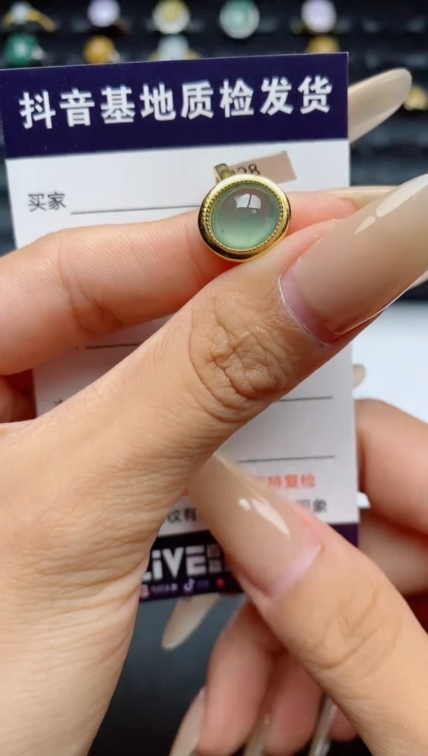 翡翠戒指银S925镶嵌.