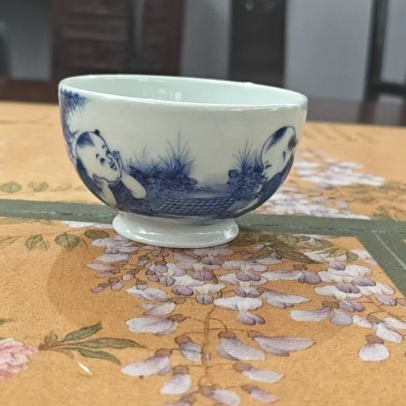 【胡少说瓷】景德镇如玉珍玩全手工手绘童子碗杯