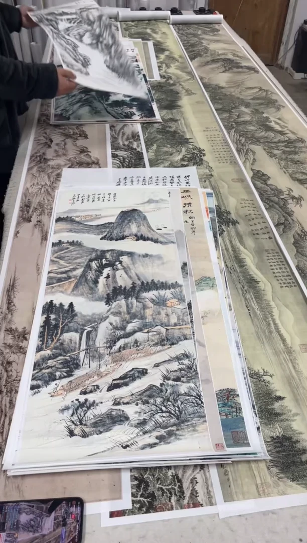37 张大千山水 微喷复刻