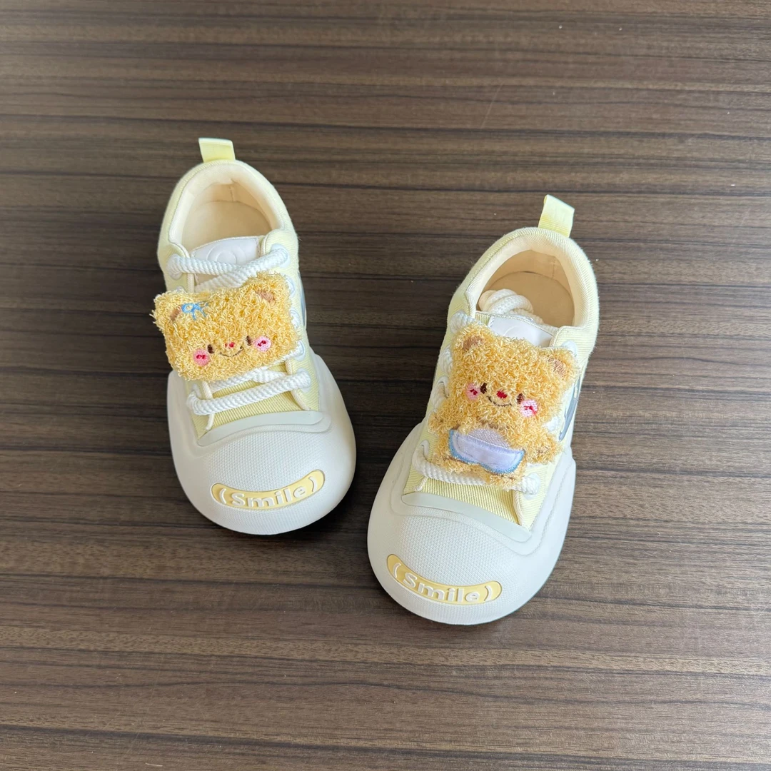 【小舞 夏季新款】圆头厚底开口笑百搭小黄熊防滑耐磨帆布大头鞋女