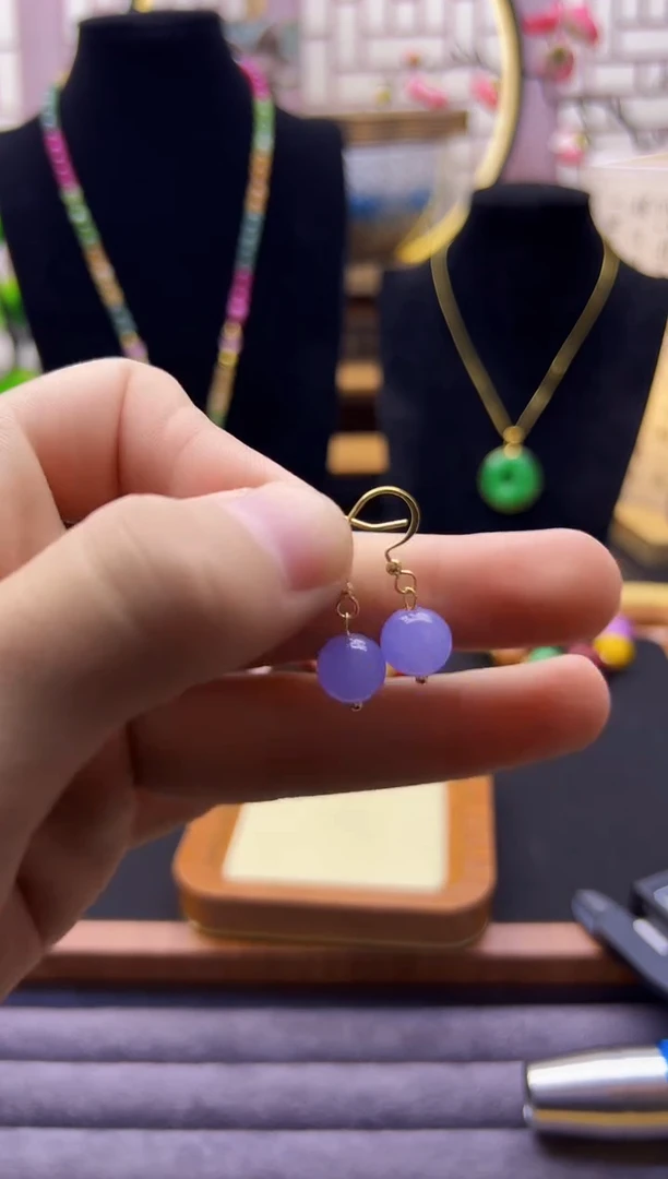 【闪购商品】翡翠耳饰14K金镶嵌E216