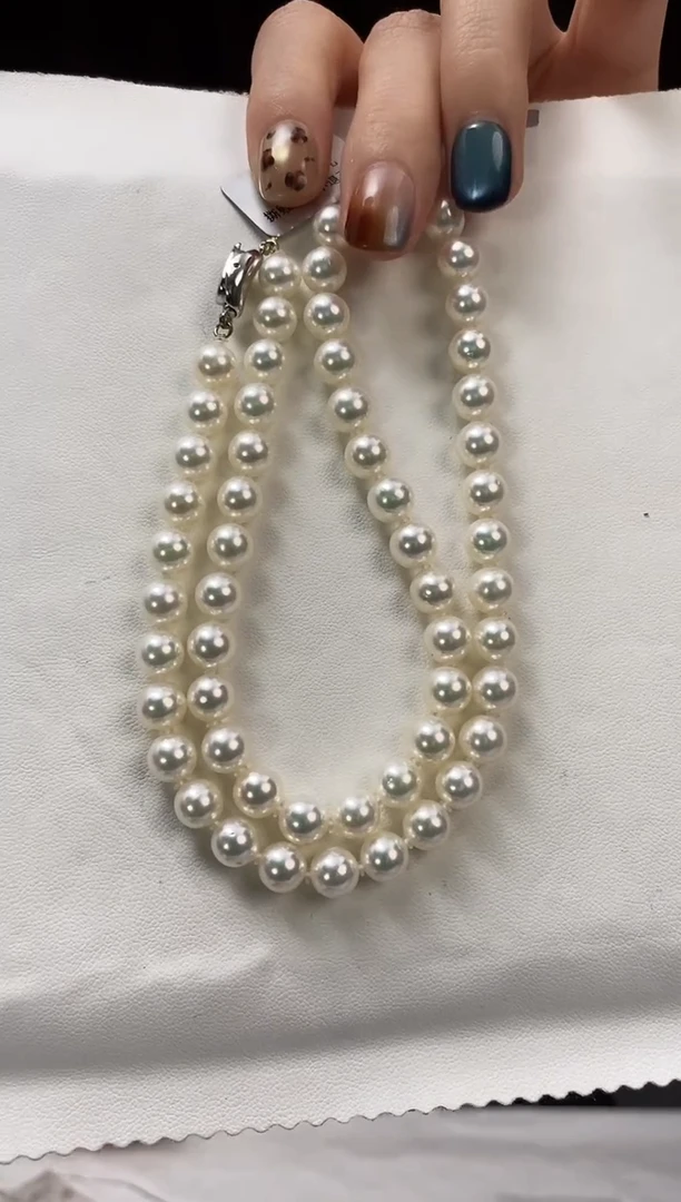项链未镶嵌海水珍珠7-7.5Akoya海水珍珠项链