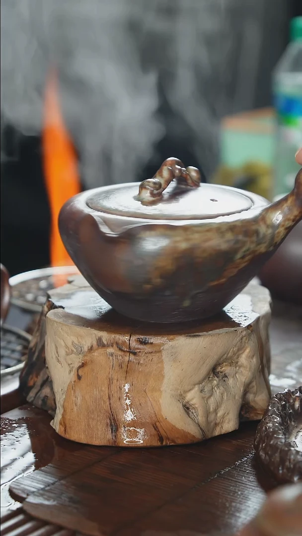 紫砂全手工侧把烧水