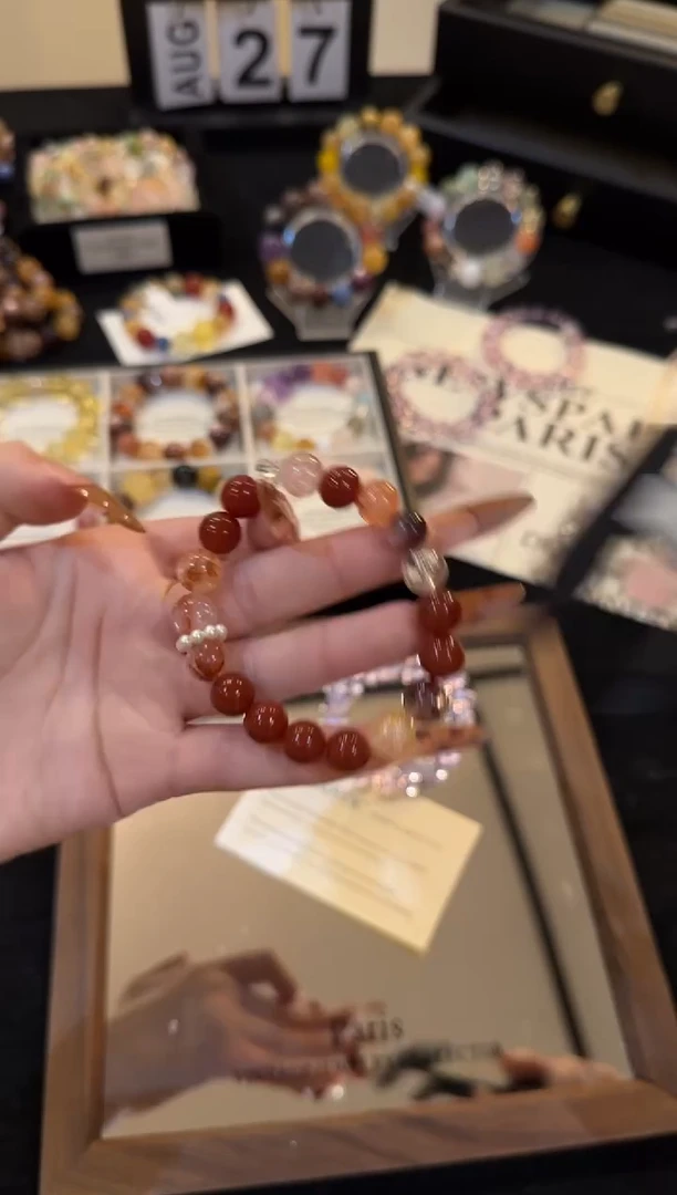 合金手链水晶红玛瑙手链x3338