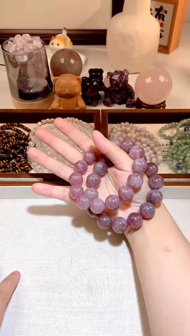 未镶嵌手串水晶紫马粉手串 约16mm 多样性发一