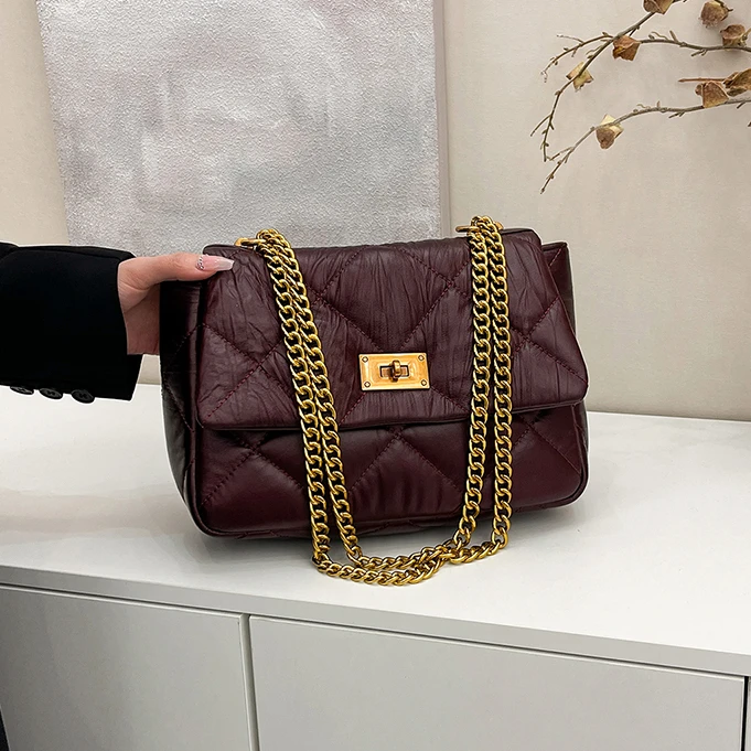 小香风腋下包菱格链条斜挎包高档轻奢女包2025新款韩版大容量ins