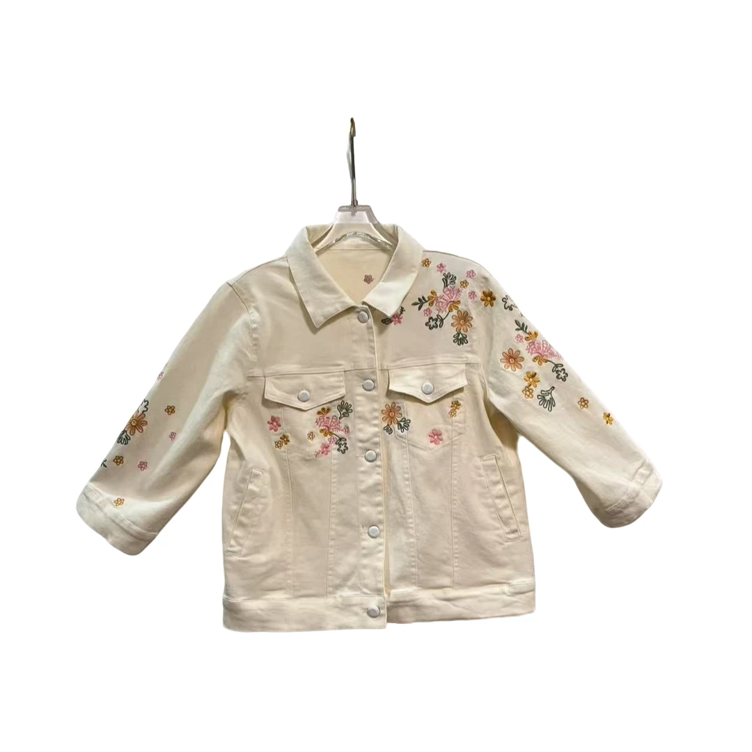 桐然精选213#春季新款设计工艺时尚气质显瘦百搭牛仔外套上衣