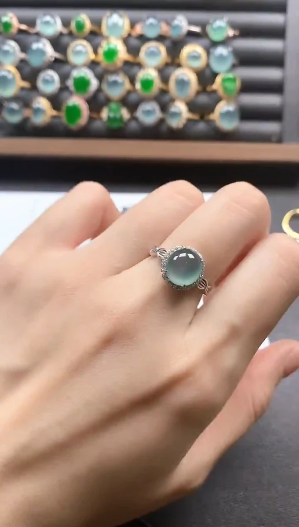 银S925镶嵌戒指翡翠51151