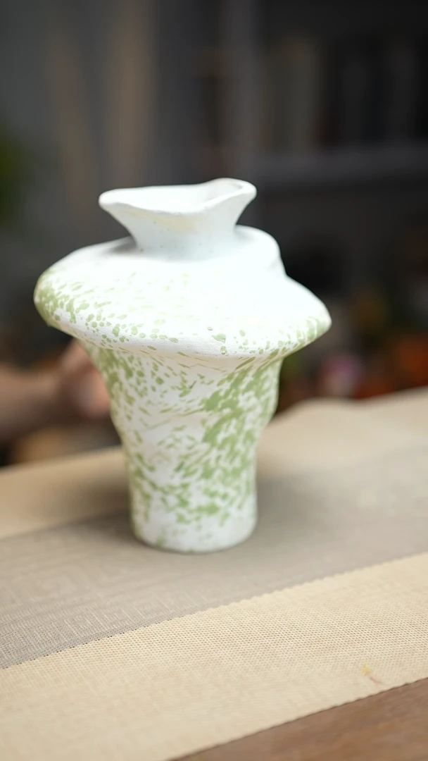 花器陶瓷花瓶绿云漫影06