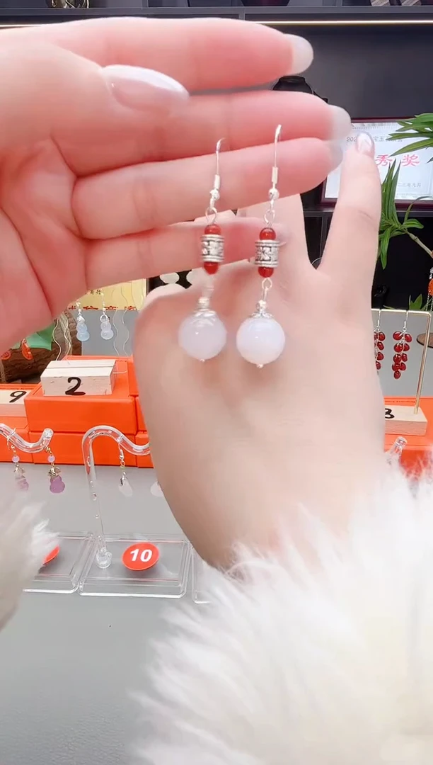 未镶嵌耳钉玛瑙/玉髓234