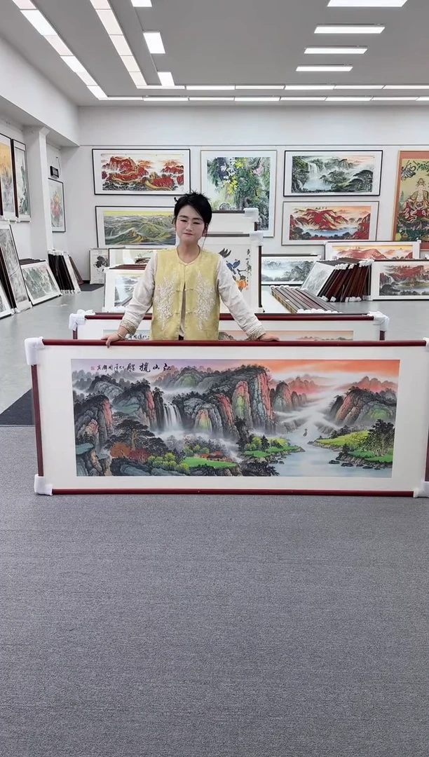 国画手绘  219*88   江山揽胜