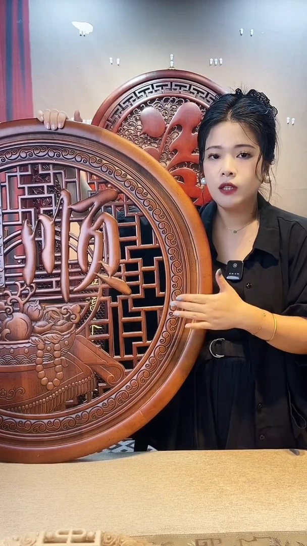 香樟木木雕款80聚宝盆   顺字  仿古色