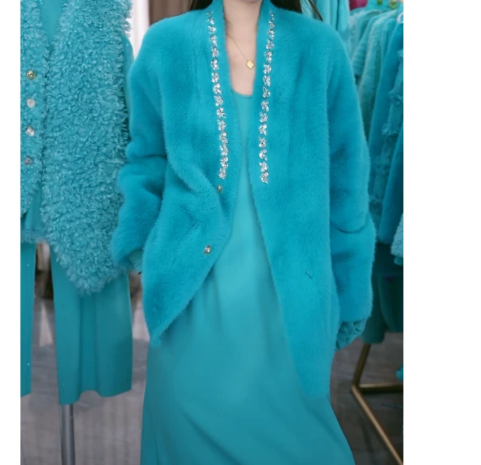 独宠【图片款式】网红洋气针织时尚百搭中长款加厚秋冬外套