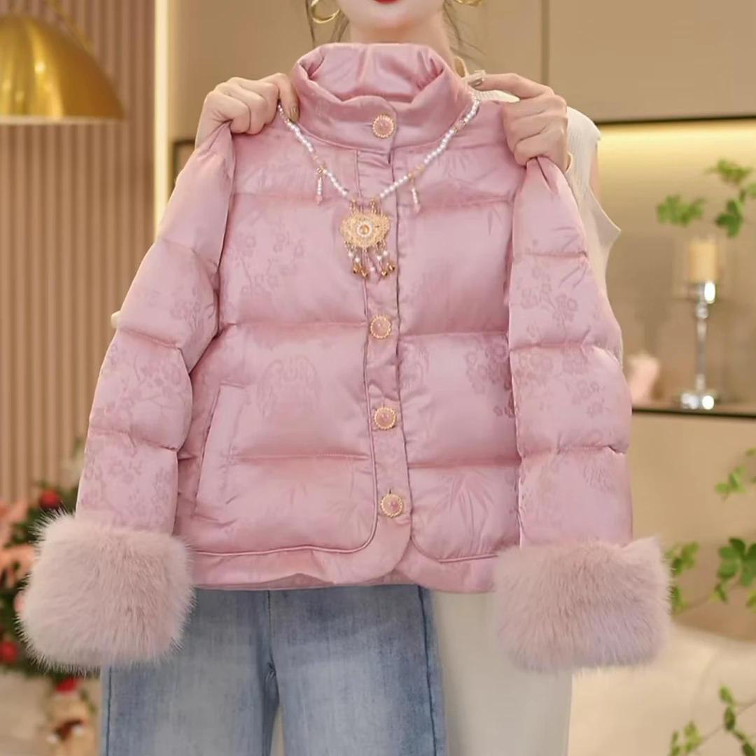 女童冬季新年服2025新款加绒加厚国风新中式棉服儿童中国风外套