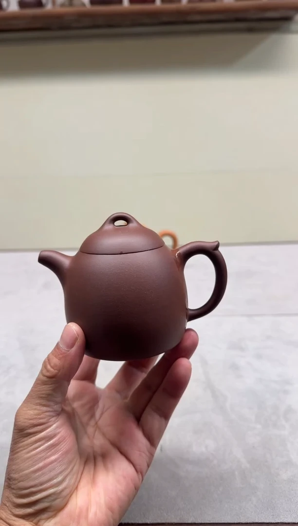 茶壶紫砂200CC二号井紫泥半手秦权