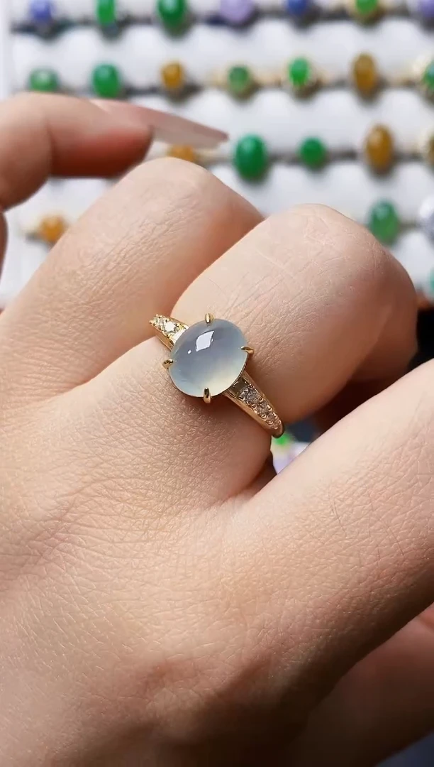 银S925镶嵌戒指翡翠0323