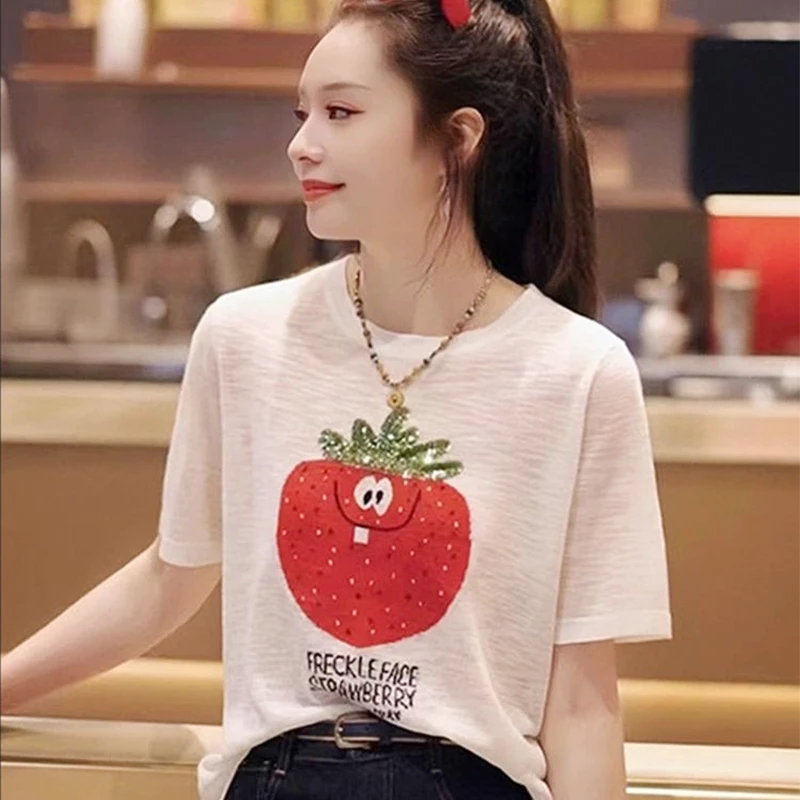 白色镂空显瘦短袖女2025新款夏季宽松时尚独特漂亮薄款针织衫上衣