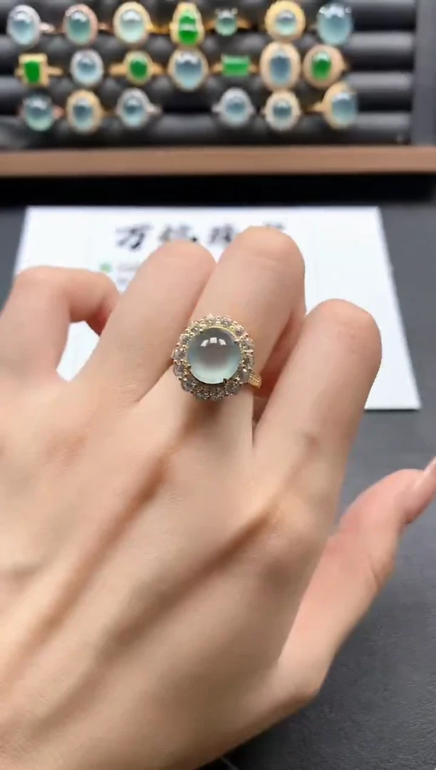 银S925镶嵌戒指翡翠51151