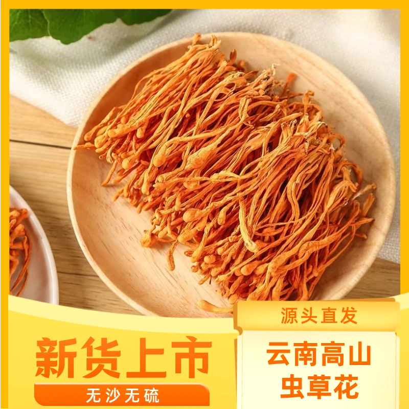 【云南产地直发】高山滋补虫草花干货无硫熏人工挑选无沙煲汤养生