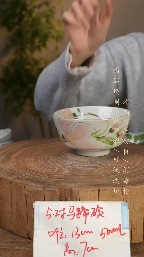 碗瓷景德镇手工手绘高温瓷釉下彩