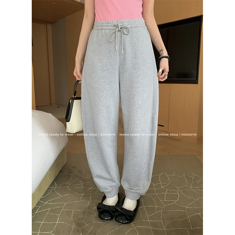 【MONA折扣款】 抽绳休闲 宽松中腰卫裤 O123K06035