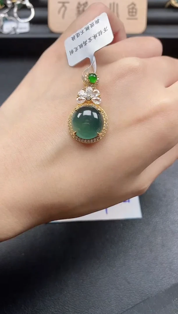 翡翠戒指银S925镶嵌51511