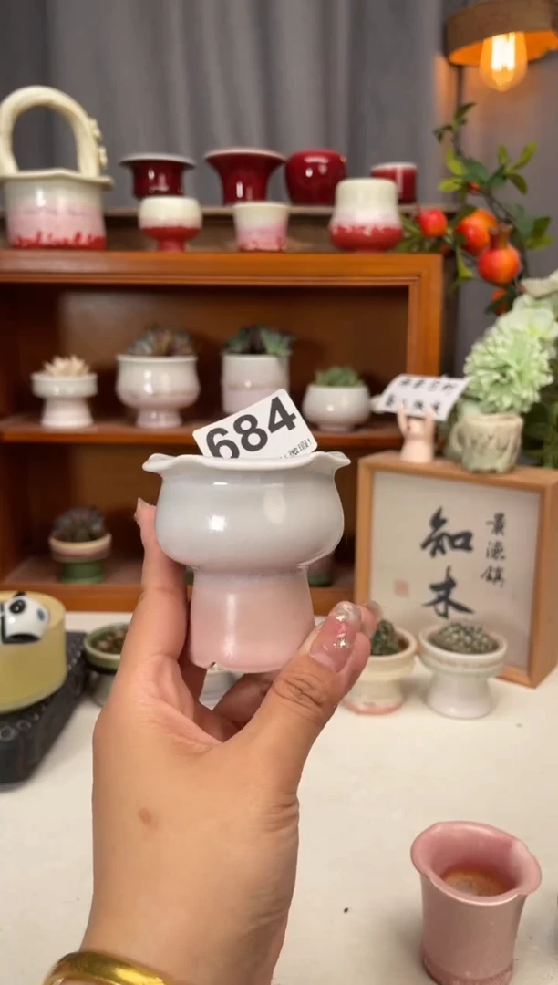 瓷片684知木小芳花盆