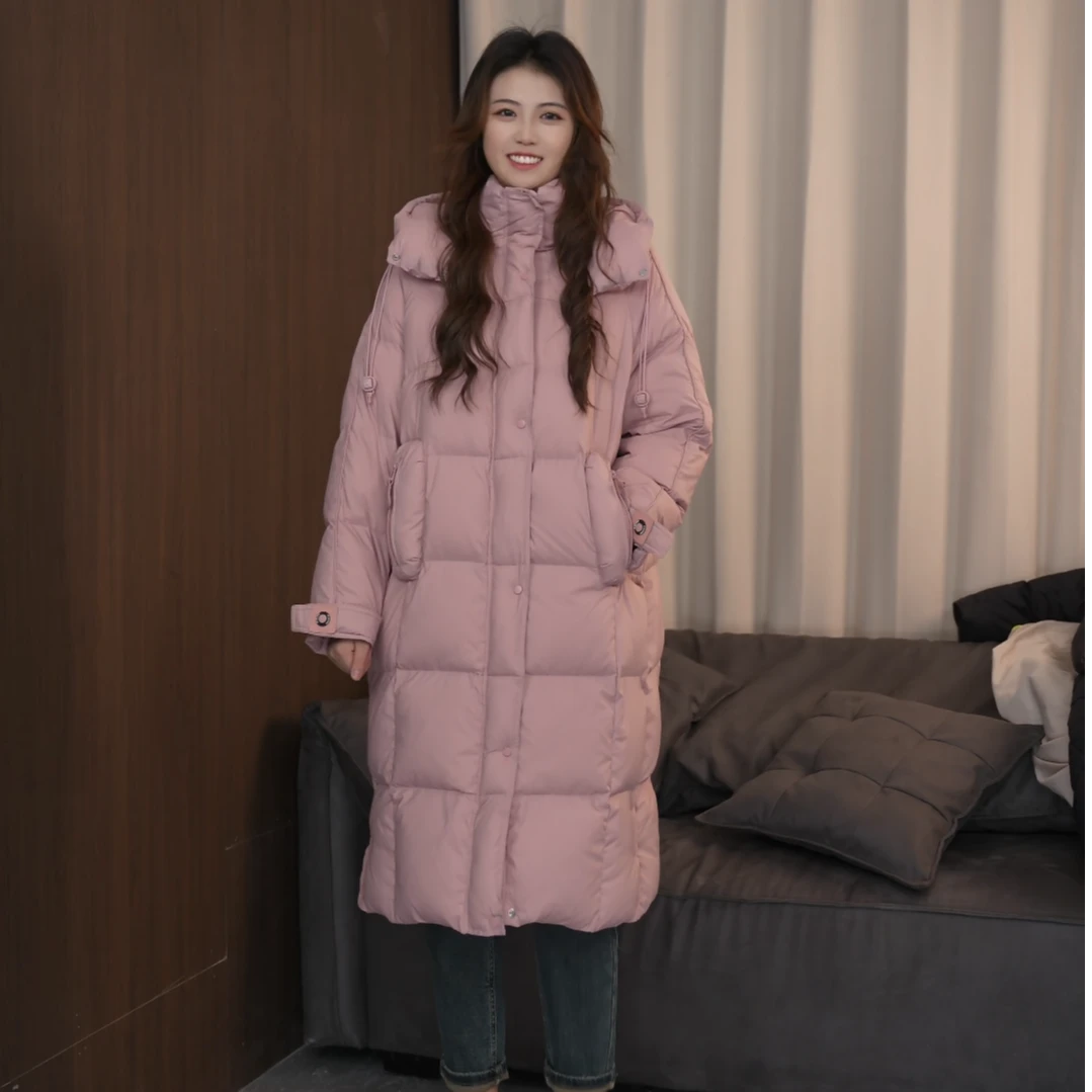 2025泡芙长款反季羽绒服女