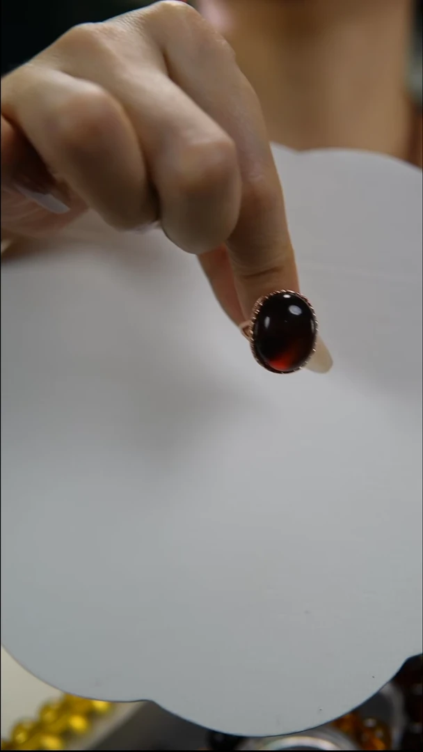 未镶嵌琥珀戒指天然缅甸琥珀戒指