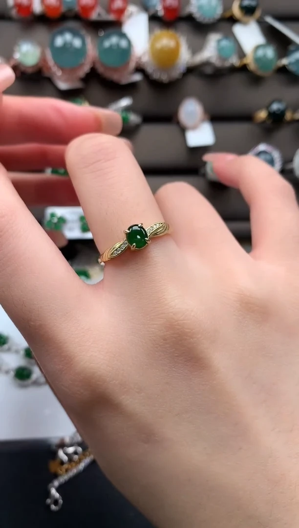 【闪购商品】翡翠戒指银S925镶嵌6525