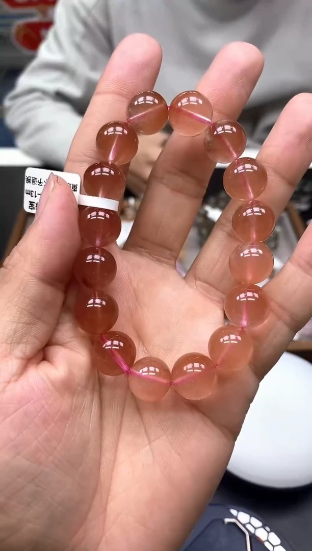 未镶嵌手串水晶30红兔毛13mm