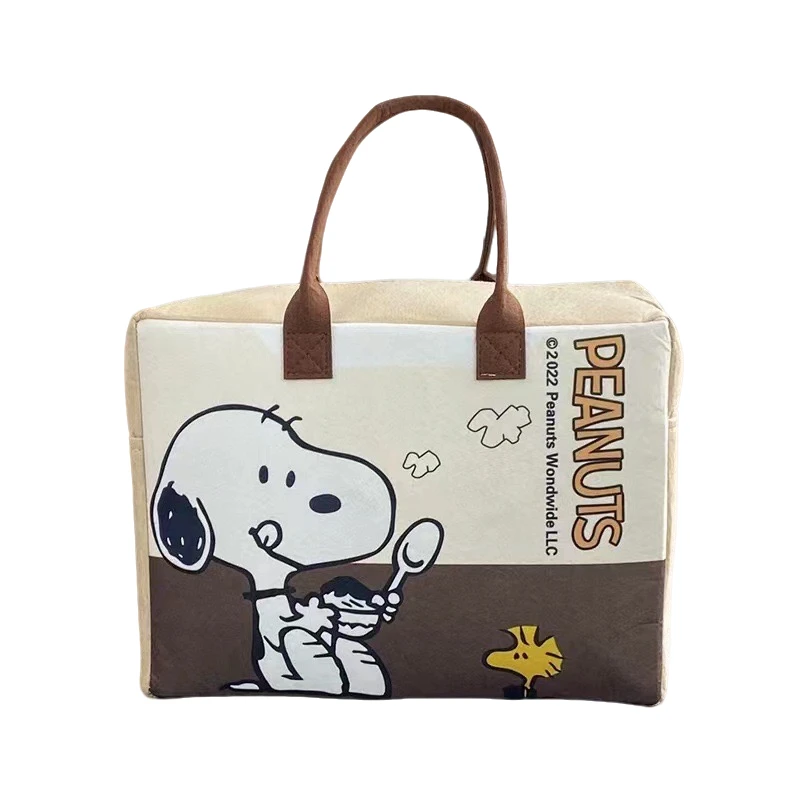 创意卡通毛毡旅行包 大容量收纳包时尚拉链手提包毛毡包拎包