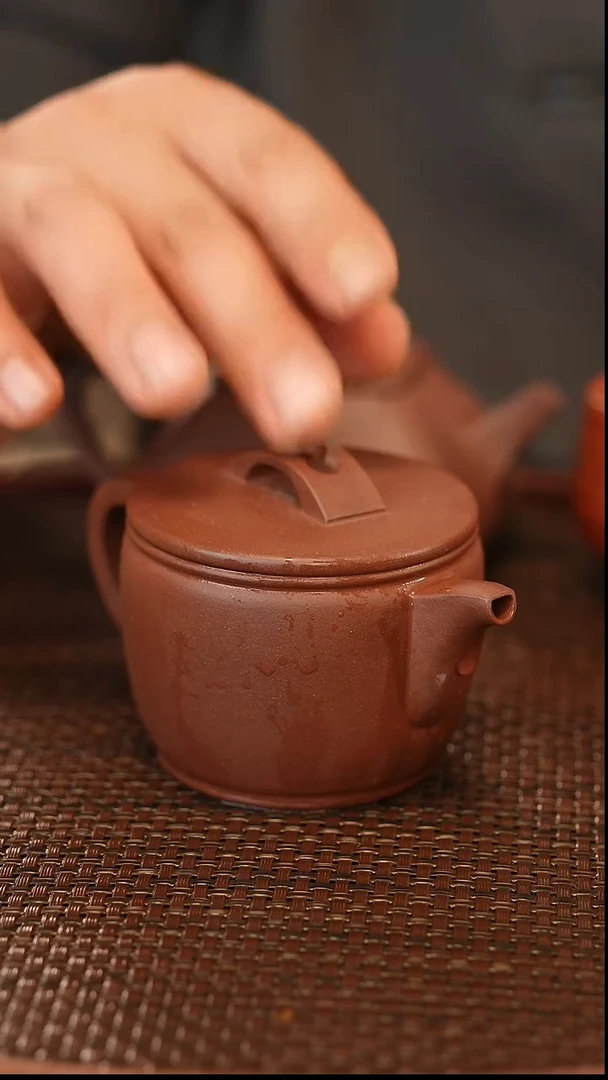 茶壶紫砂原矿手工制作汉瓦 紫泥 170cc