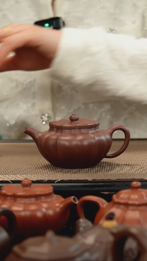 【闪购商品】紫砂茶壶底槽清筋纹菱花