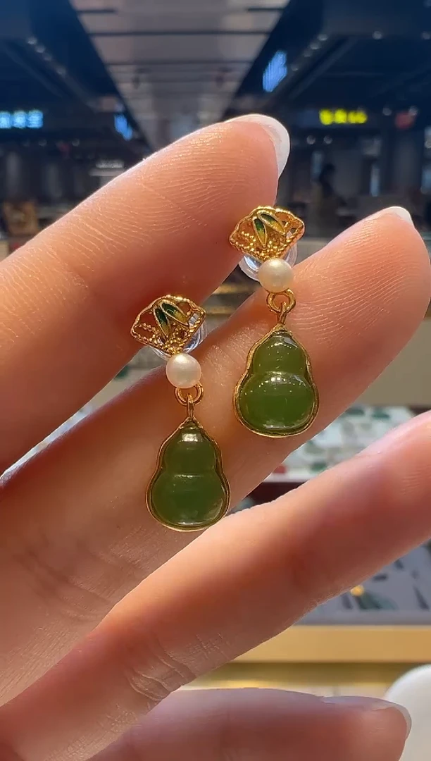 【闪购商品】和田玉耳饰银S925镶嵌03