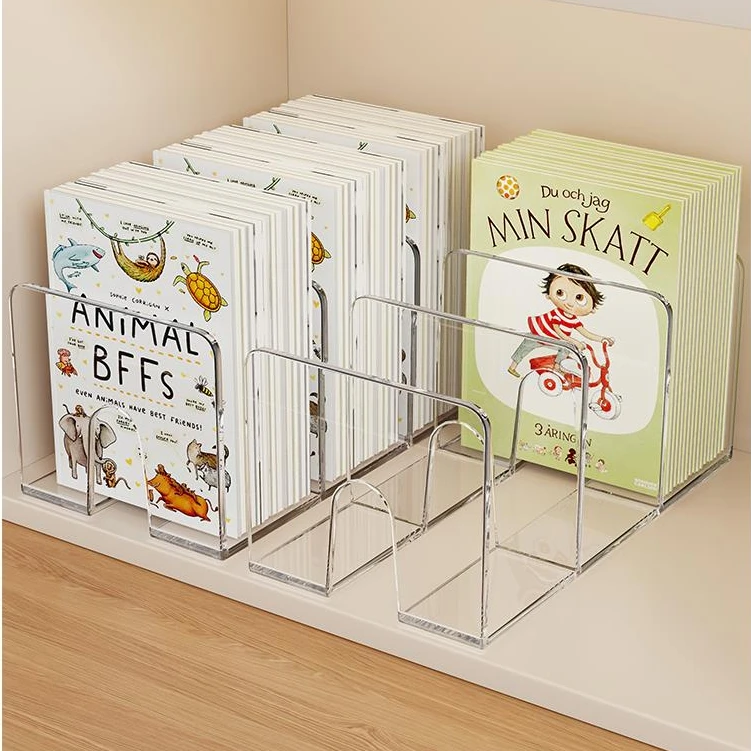书架绘本收纳架亚克力儿童书本放置架书柜置物架学生分级储物架