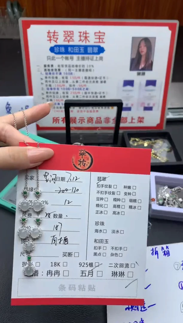 翡翠银S925镶嵌颈饰星*u项链