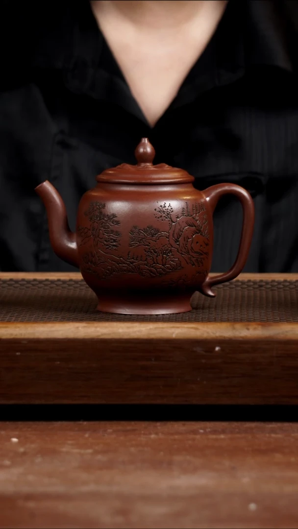 茶壶紫砂底槽青宫灯350CC