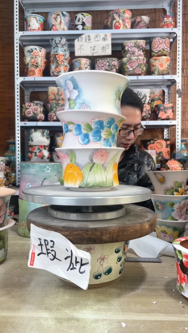 【闪购商品】摆件243陶花岛多肉陶瓷花盆罐——微瑕