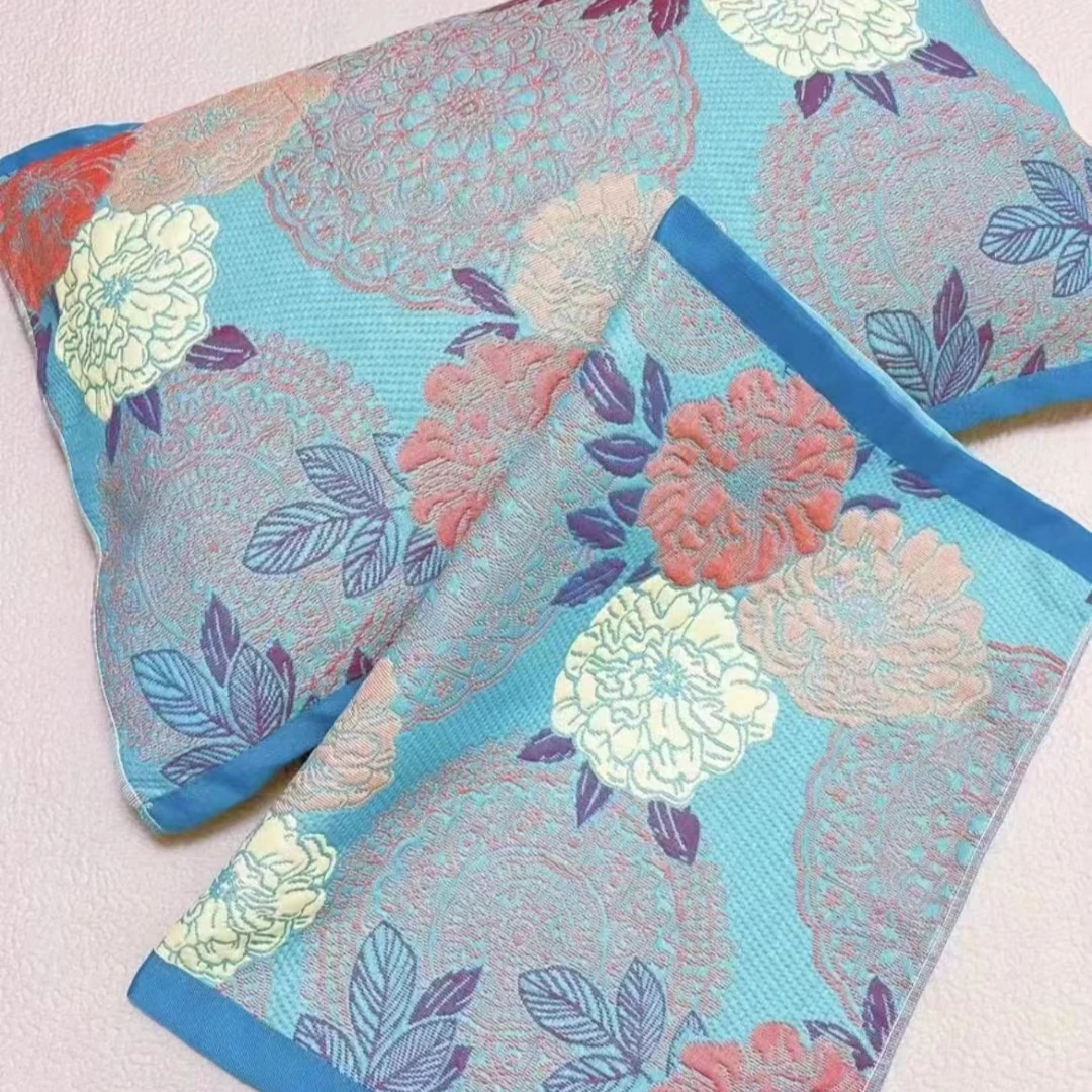 轻奢多功能加厚枕巾--花开富贵