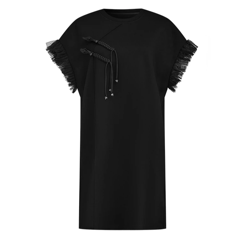 【粉丝专享】纯色连衣裙新中式气质针织小黑裙M534110613