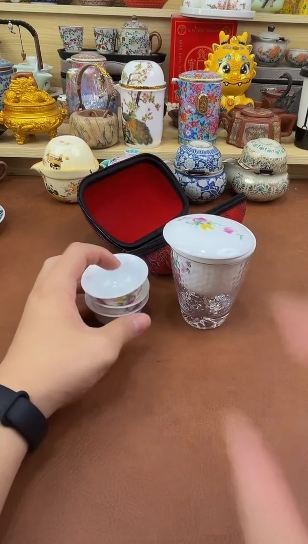 陶瓷茶具摆件旅行套组