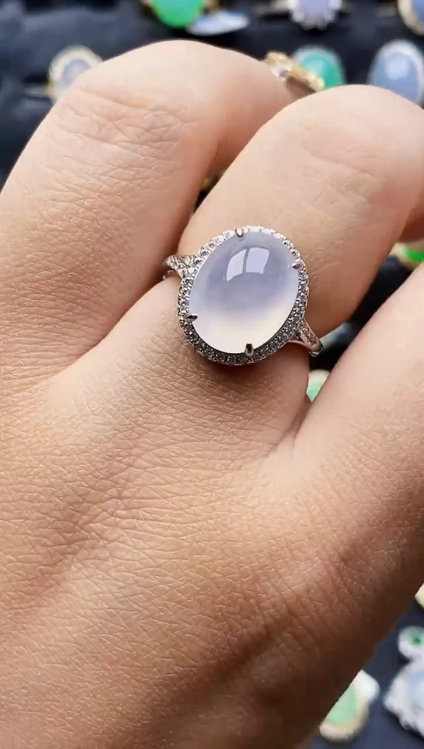 银S925镶嵌戒指翡翠7589