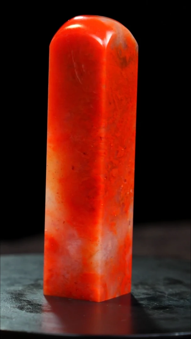 田黄石红花冻印章印章印章