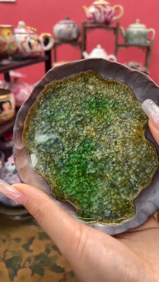 【闪购商品】虎井窑老陶泥结晶大圆壶承